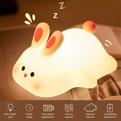 Little Rabbit Night Light™ – Silicone Touch Night Lamp for Kids (USB Rechargeable)